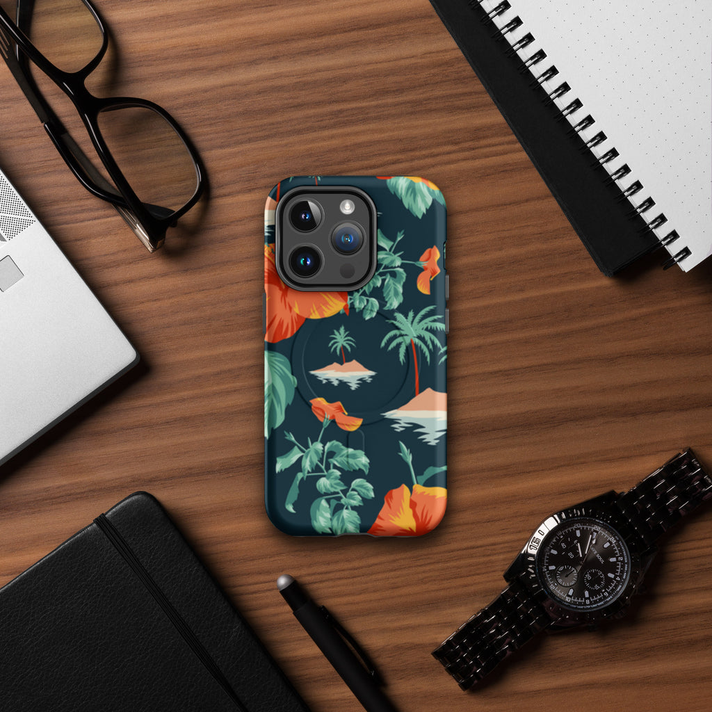 MagSafe® tough case for iPhone®- Aesthetic Beach Floral Phone Case Cov ...
